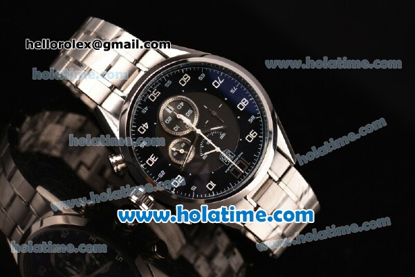 Tag Heuer Mikrograph Chrono Miyota OS10 Quartz Full Steel with Black/Grey Dial and Arabic Numeral Markers - Click Image to Close